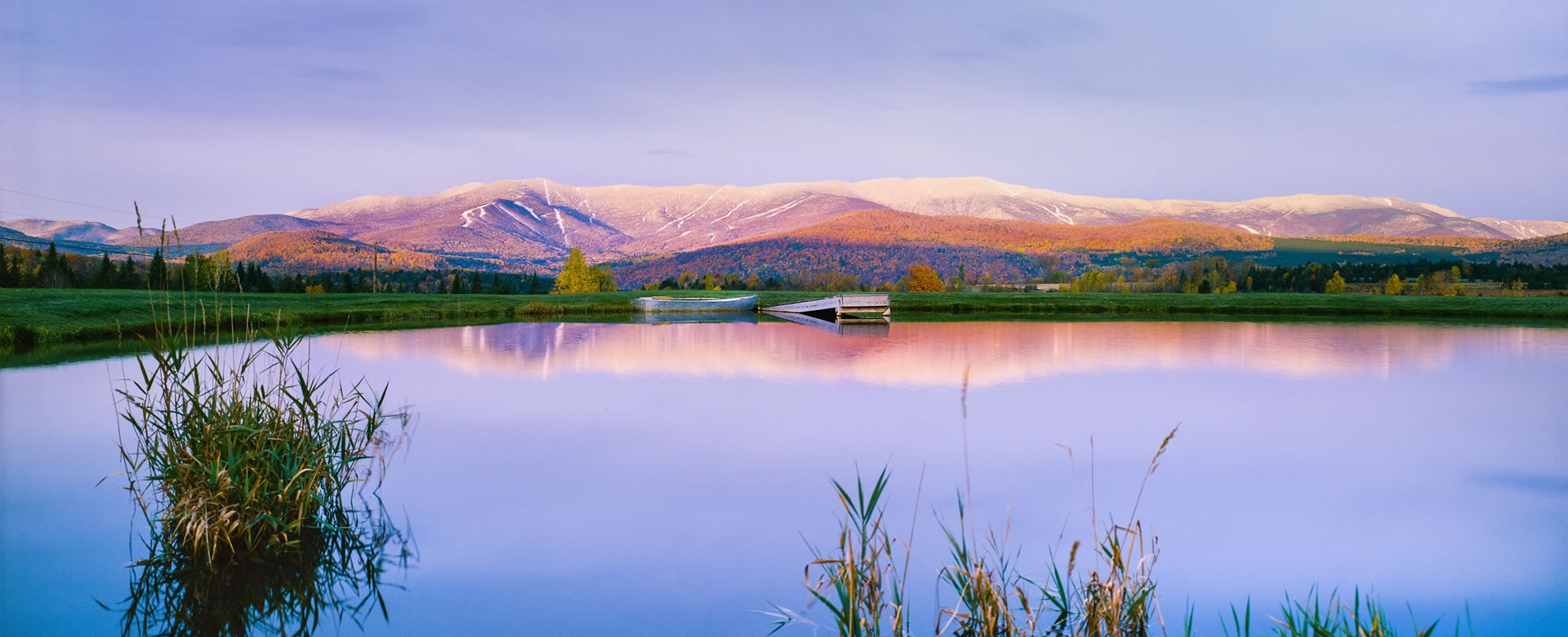 Pond with Snow-Capped Mountain	